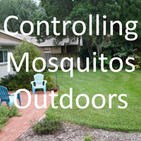 Backyard with text Controlling Mosquitos Outdoors