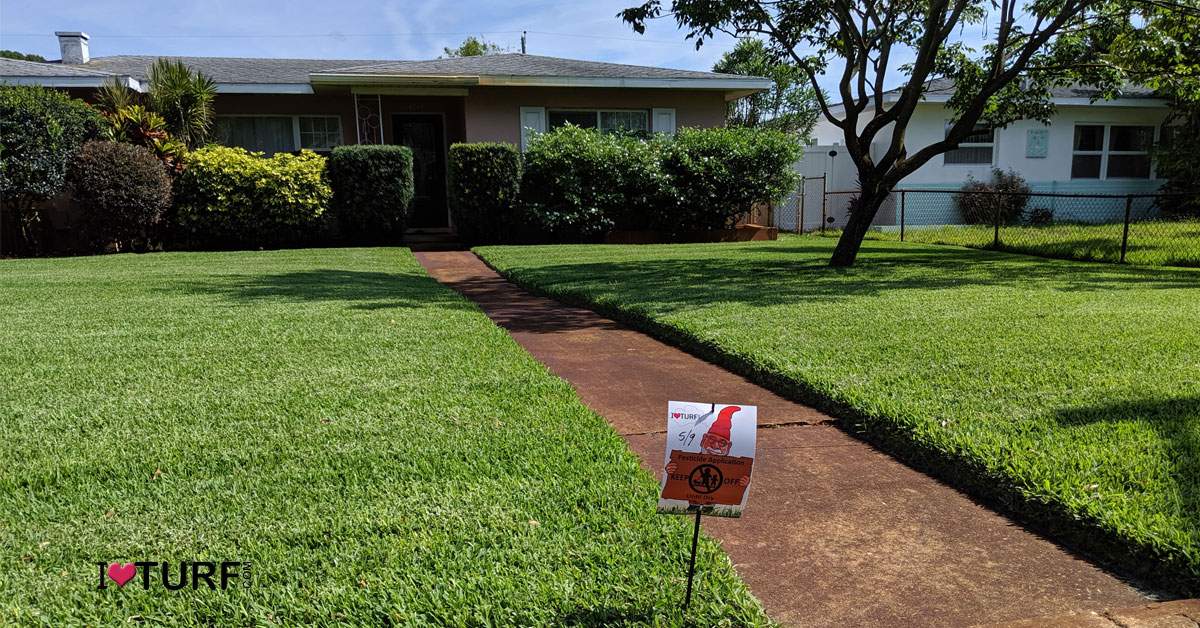 APL Pest Control Posting Sign in a St Augustine Lawn